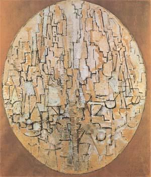 Piet Mondrian Oval Composition (Tree Study) (mk09) oil painting picture